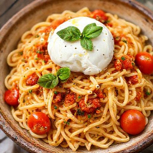 Klassieke Orzo met Burrata en Tomaat