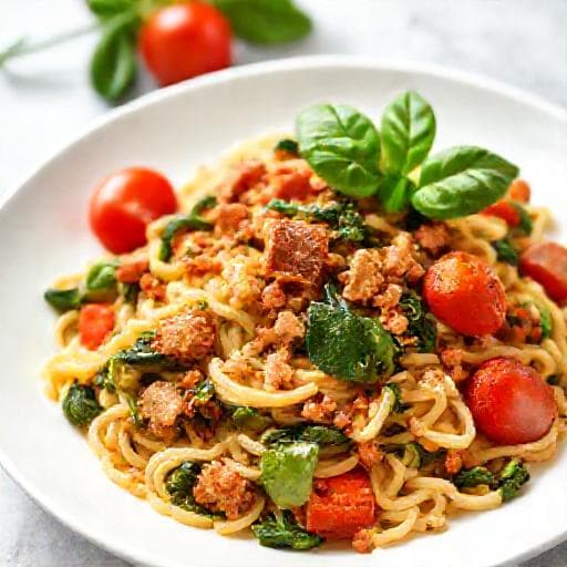 Snelle Orzo met Chorizo en Spinazie