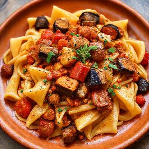 Pasta met 'Nduja en Groenten uit Calabrië
