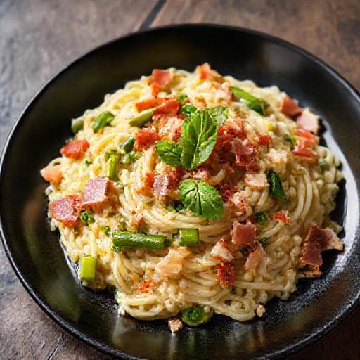 Risotto met Groene Asperges, Prosciutto en Munt