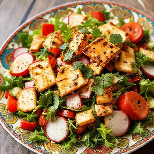 Fattoush met Gegrilde Halloumi
