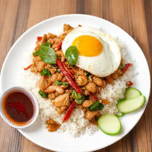Klassieke Thaise Basilicumkip (Pad Krapow Gai)