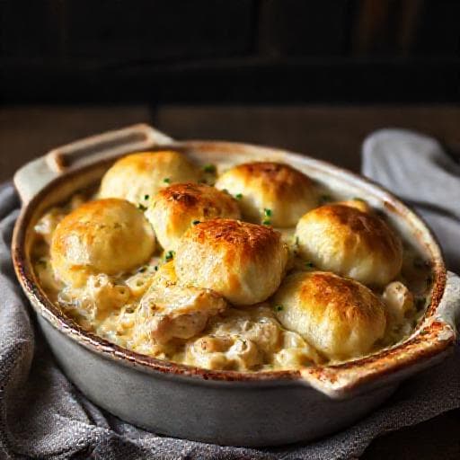 Klassieke Kip Dumpling Ovenschotel