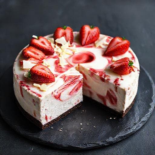 Kwarktaart met Aardbeien en Witte Chocolade