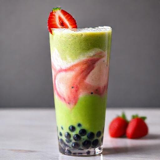 Aardbei Matcha Bubble Tea