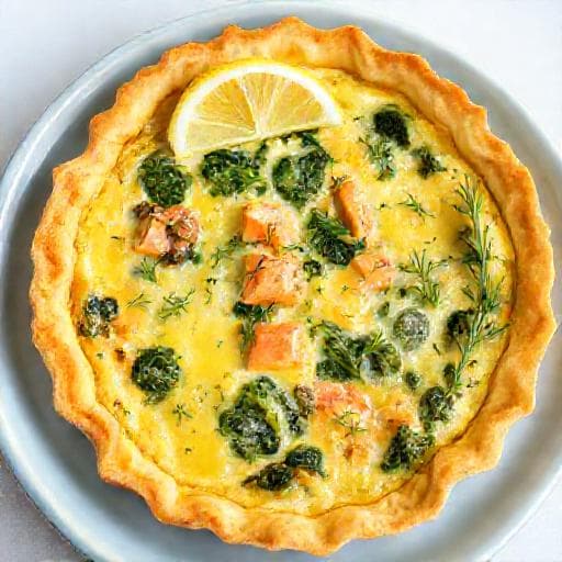 Zalmquiche met Spinazie en Dille (Noorse twist)