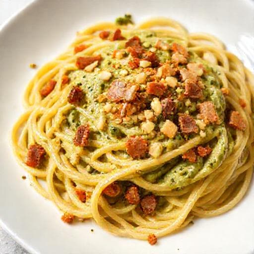 Pasta Veloce al Pistacchio e Pancetta
