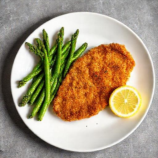 Cotoletta alla Milanese con Asparagi e Limone
