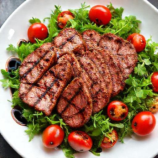 Tagliata di Manzo Veloce con Rucola e Pomodorini
