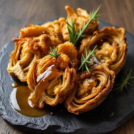 Carciofi Fritti con Salsa Agrodolce al Miele e Rosmarino