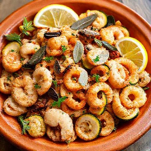 Fritto Misto di Pesce con Verdure Croccanti (Stile Ligure)