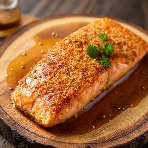 Salmone in Friggitrice ad Aria con Crosta di Senape e Miele