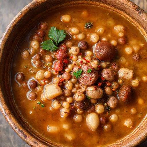 Zuppa di Farro e Legumi con Salsiccia