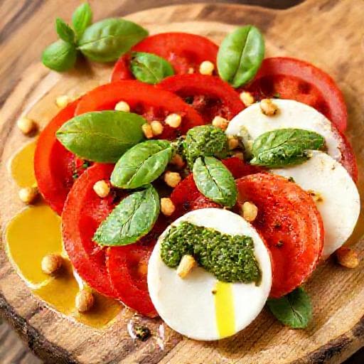 Insalata Caprese Rivisitata con Pesto e Pinoli