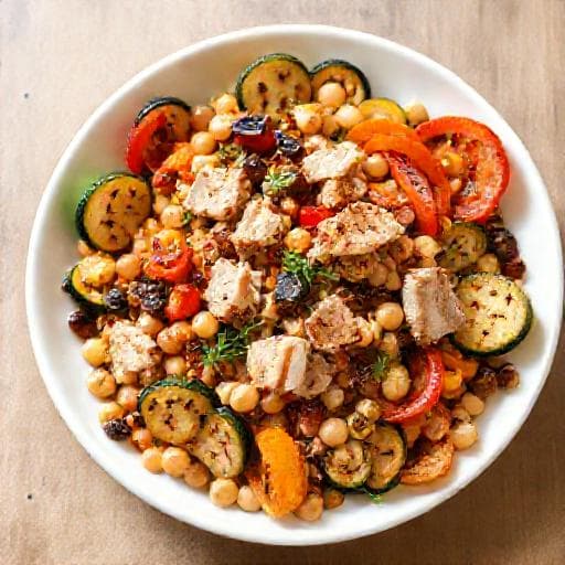 Insalata di Tonno e Fagioli con Verdure Grigliate