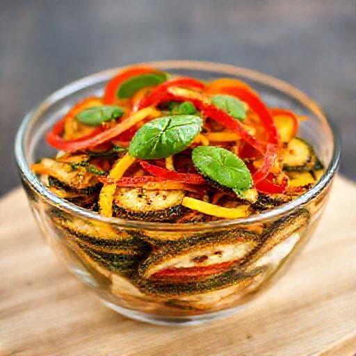 Zucchine alla Scapece con Peperoni e Basilico