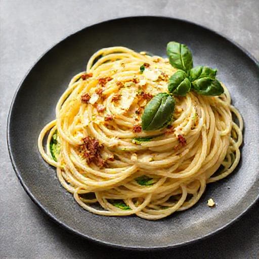 Spaghetti alla Carbonara con Crema di Zucchine