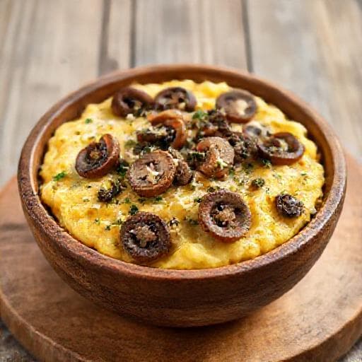 Polenta Taragna con Funghi e Formaggio