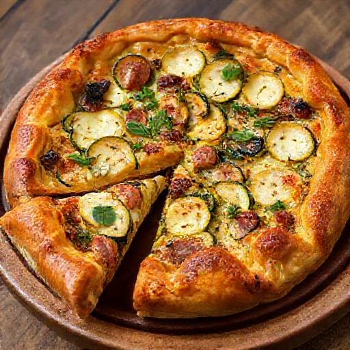 Torta Salata Zucchine, Speck e Taleggio con Erbe Aromatiche