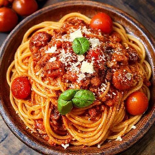 Bucatini all'Amatriciana con Guanciale e Pomodorini