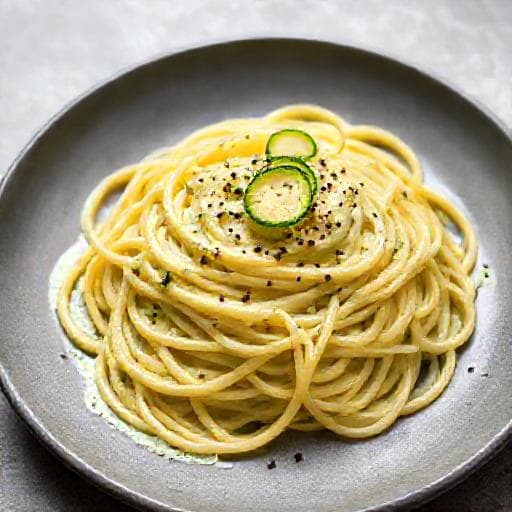 Spaghetti Cacio e Pepe con Crema di Zucchine