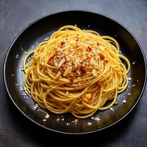 Spaghetti Aglio, Olio e Peperoncino con Bottarga