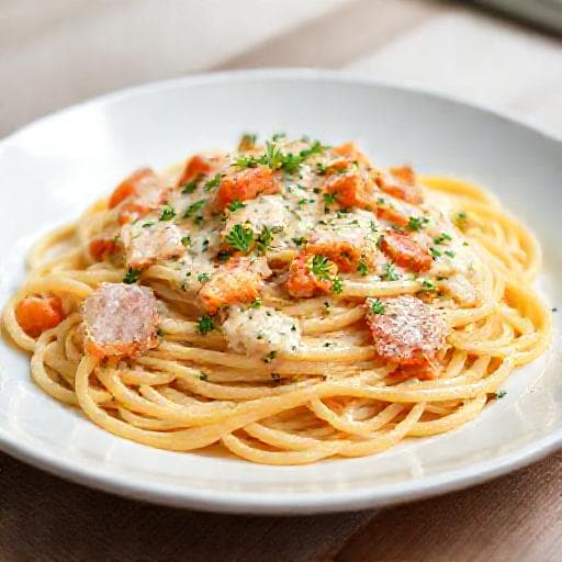 Spaghetti al Salmone Affumicato e Panna