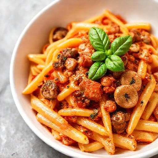 Pasta Veloce con Salsiccia e Funghi