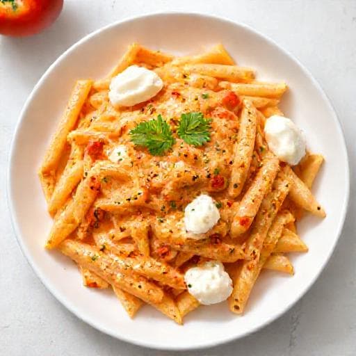 Pasta Veloce con Crema di Peperoni e Ricotta