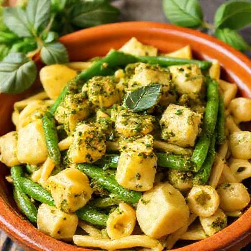 Trofie al Pesto con Patate e Fagiolini