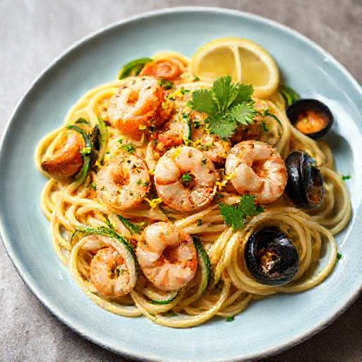 Linguine ai Frutti di Mare con Zucchine e Limone