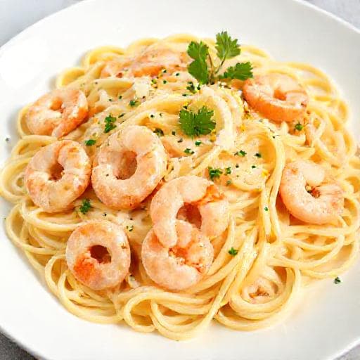 Fettuccine Alfredo con Gamberi e Limone