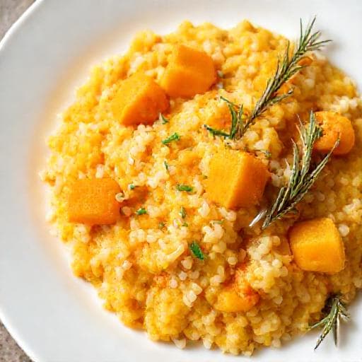Risotto Veloce alla Zucca e Rosmarino