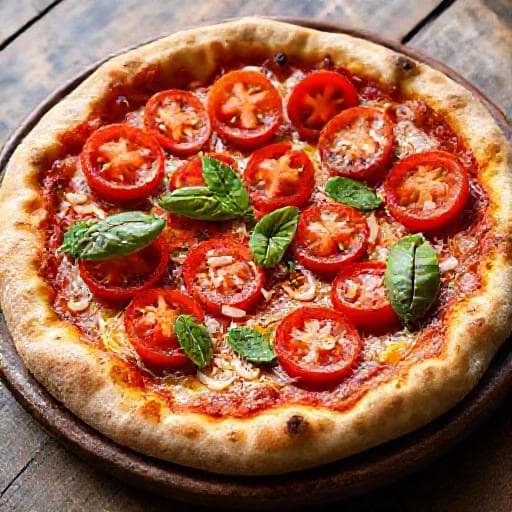 Pizza Marinara con Pomodorini Freschi e Basilico