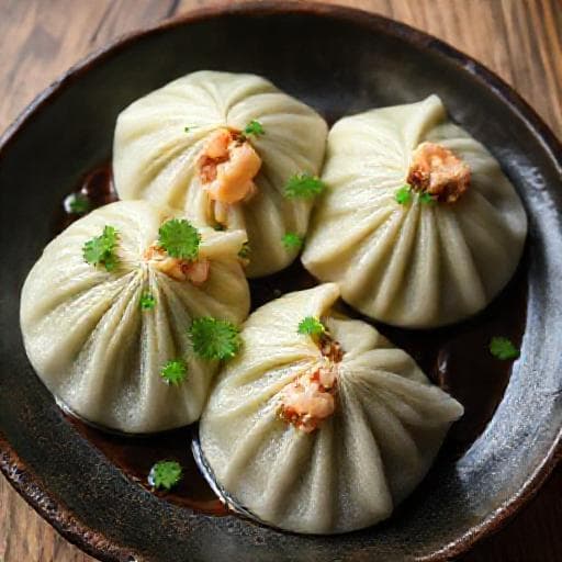 Xôi Khúc with Shrimp and Shiitake