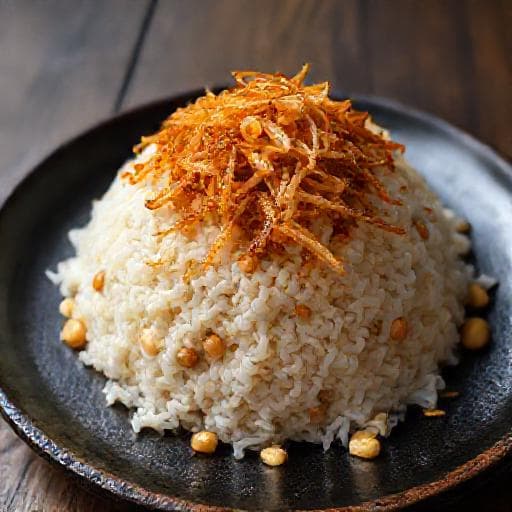 Xôi Lạc with Savory Topping (Peanut Sticky Rice with Fried Shallots)