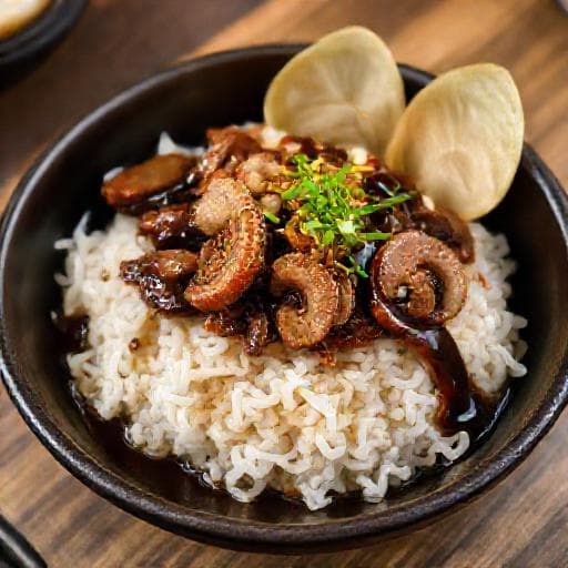 Xôi Mặn with Duck Confit and Mushroom