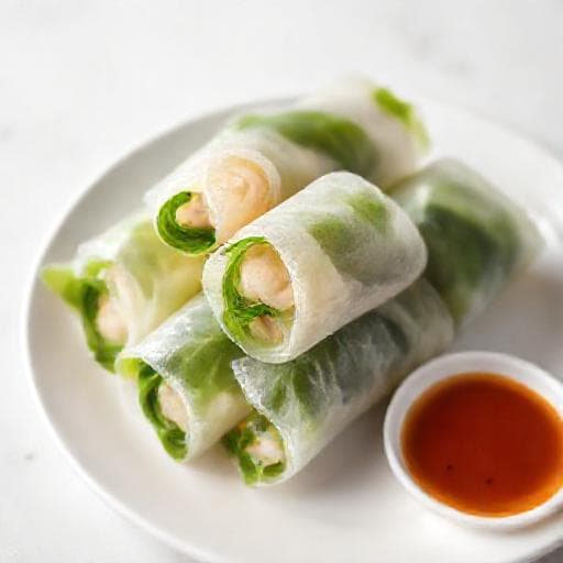 Quick Mực Trứng Hấp Cuốn Rau Muống Bánh Tráng (Speedy Steamed Squid Egg Rolls)