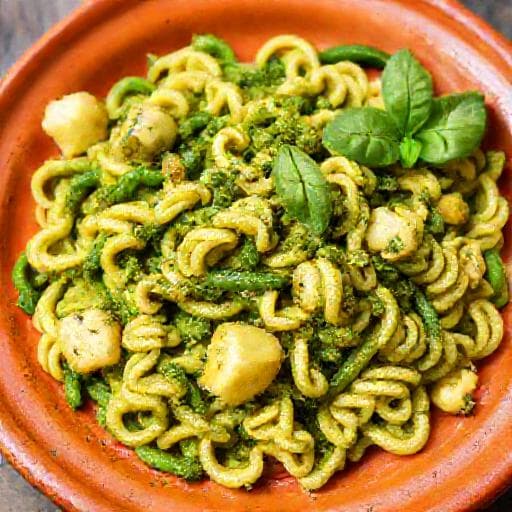 Trofie al Pesto avec Haricots Verts et Pommes de Terre