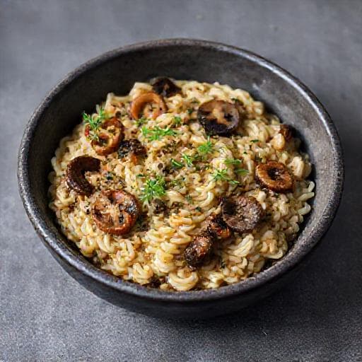 Risotto aux Champignons Sauvages et Huile de Truffe