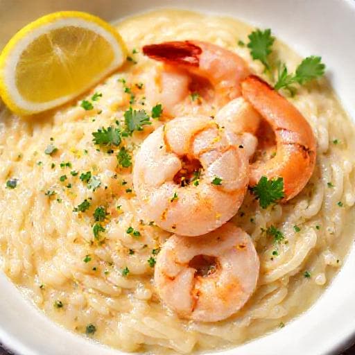 Risotto Crémeux aux Crevettes et Citron