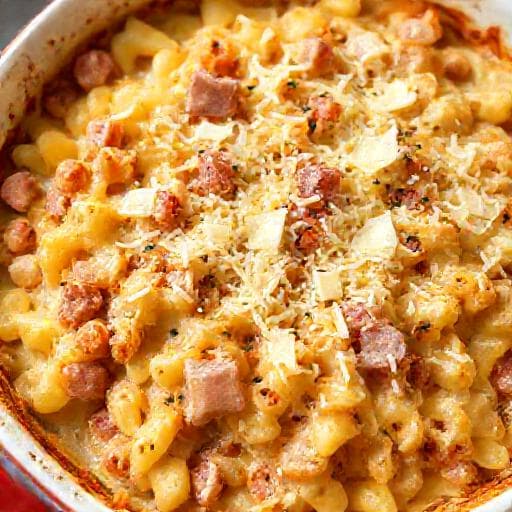 Gratin de Pâtes Express au Jambon et Fromage