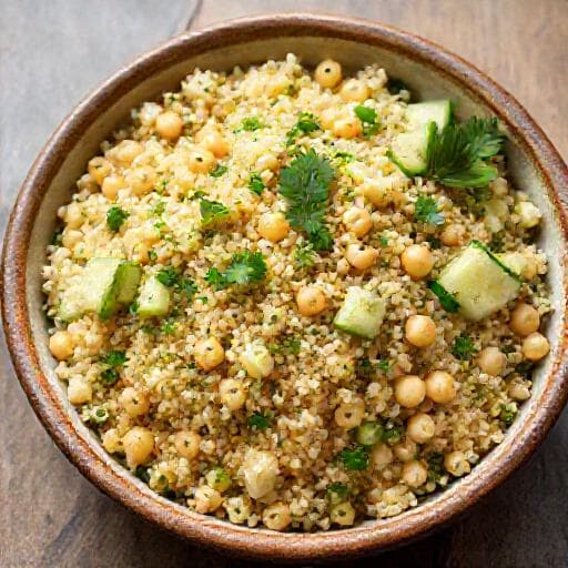 Salade Classique de Quinoa, Pois Chiches et Concombre