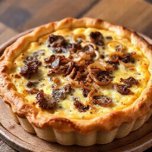 Quiche Lorraine aux Champignons et Oignons