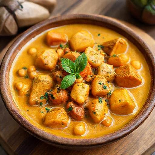 Colombo de Poulet Végétarien aux Légumes Racines