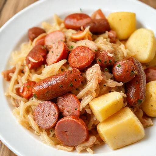 Choucroute Express aux Saucisses et Jambon