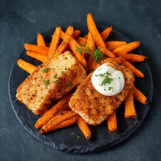 Fish and Chips au Saumon et Patate Douce