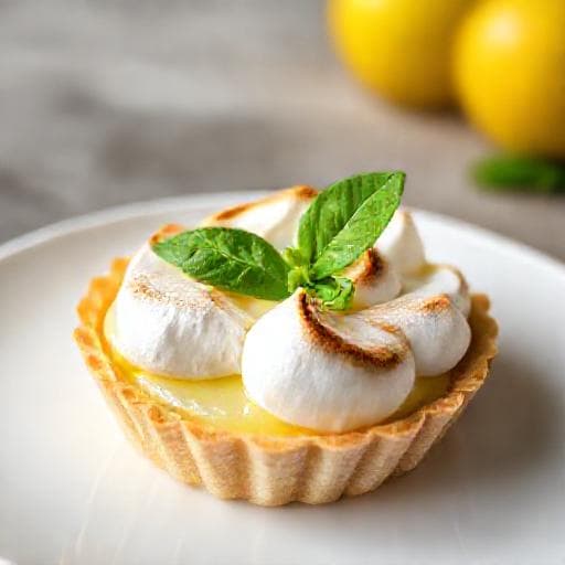 Tarte Citron Meringuée au Yuzu et Basilic