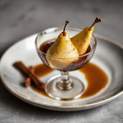 Poire Belle-Hélène revisitée à la Cannelle et au Caramel