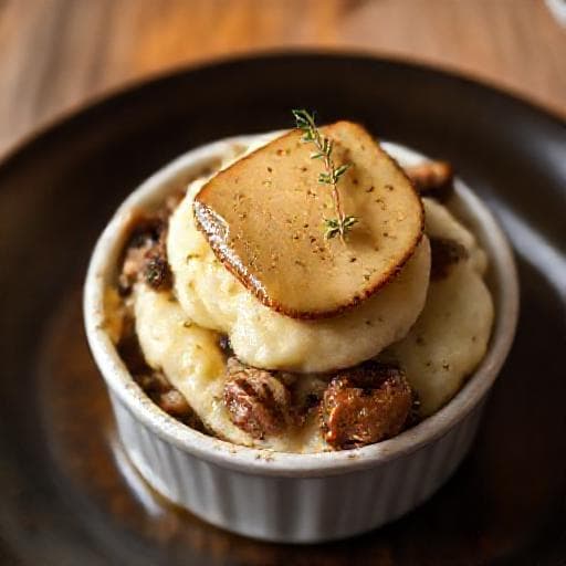 Parmentier de Canard aux Champignons et Foie Gras